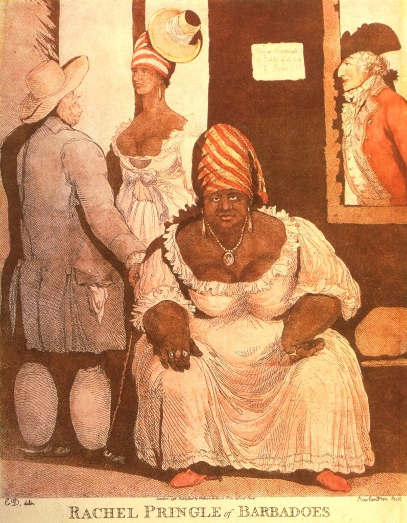 Rachel Pringle, Barbados, 1796, Thomas Rowlandson, published separately by William Holland (London, 1796)