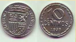 10 centimos de la segunda republica