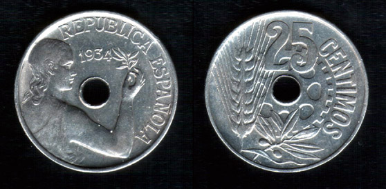 25 centimos de la segunda republica