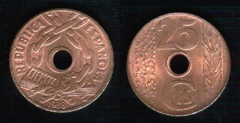 25 centimos de la segunda republica