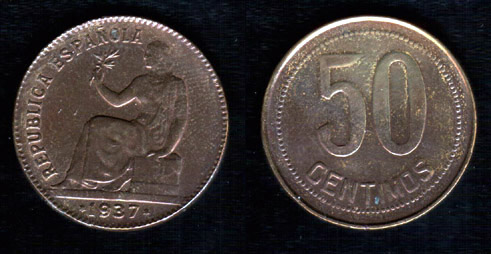 50 centimos de la segunda republica