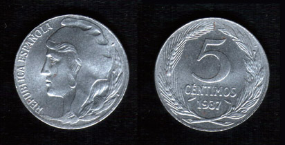 5 centimos de la segunda republica