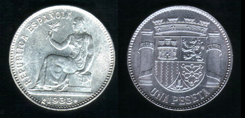 1 peseta de la segunda republica