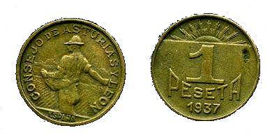 1 peseta del consejo de Asturias y Leon