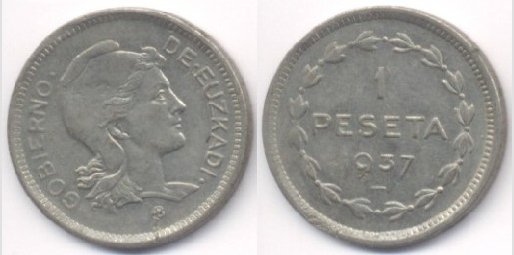 1 peseta del gobierno de Euzkadi