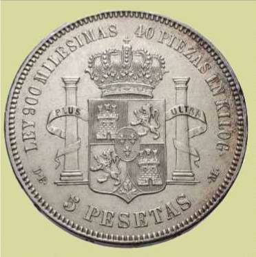 escudo en una moneda de Alfonso XII