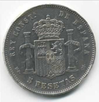escudo en una moneda de Alfonso XIII