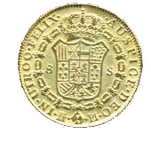 Escudo en una moneda de Carlos III