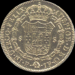 escudo en una moneda de Carlos IV