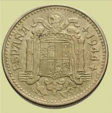 escudo en una moneda de Francisco Franco