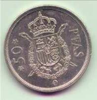 escudo en una moneda de Juan Carlos I