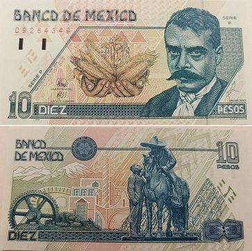 billete de México 10 pesos 1994