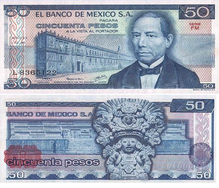 banknote Mexico 50 pesos 1976