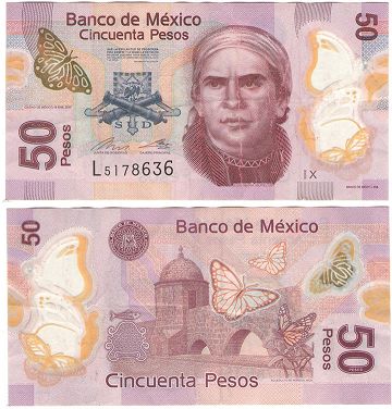 billete de México 50 pesos 2017