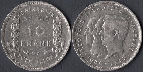 Belgium 10 francs 1930 (Flemish version