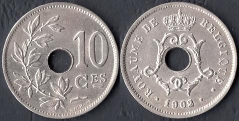 Belgium 10 centimes 1902 BELGIQUE