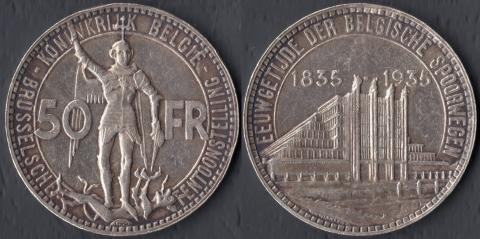 Belgium 50 francs 1935