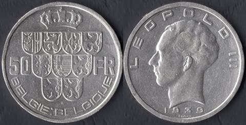 Belgium 50 francs 1939