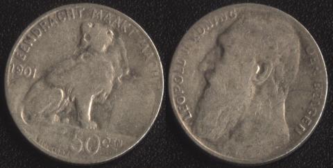 Belgium 50 centime 1901 Flemish