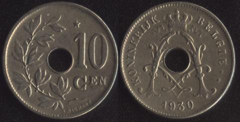 Belgium 10 centimes 1930 Flemish