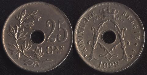 Belgium 25 centimes 1922 Flemish