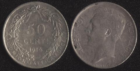 Belgium 50 centime 1914 French