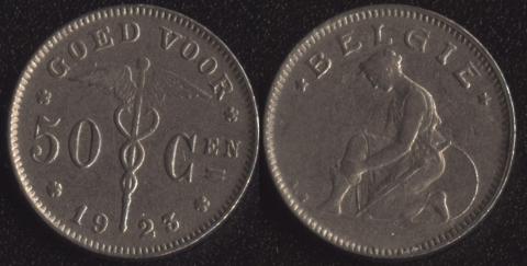 Belgium 50 centimes 1923 Flemish