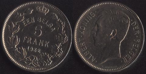 Belgium 5 francs 1932 Flemish