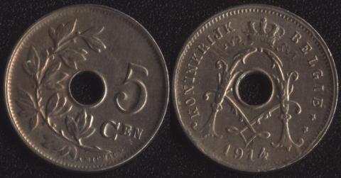 Belgium 5 centime 1914 Flemish