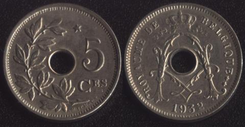 Belgium 5 centime 1932 French