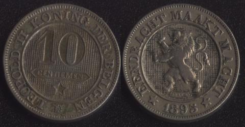 Belgium 10 centimes 1895 Flemish