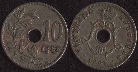 Belgium 10 centimes 1903 Flemish