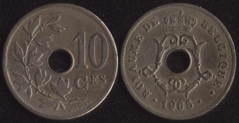 Belgium 10 centime 1905 French