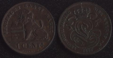 Belgium 1 centime 1887 Flemish