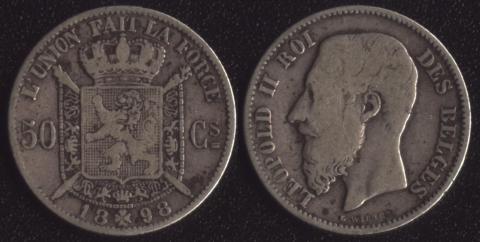 Belgium 50 centimes 1898 French