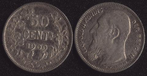 Belgium 50 centime 1909 Flemish
