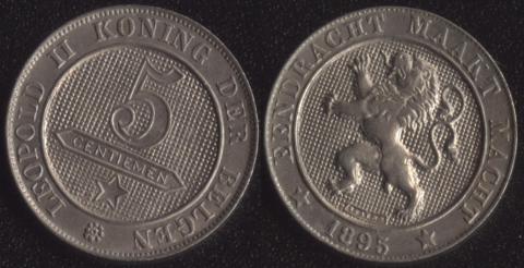 Belgium 5 centimes 1895 Flemish
