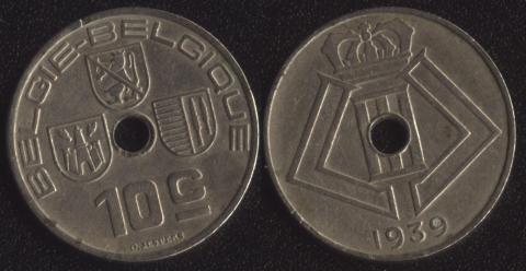 Belgium 10 centimes 1939 Flemish