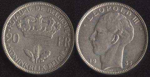 Belgium 20 francs