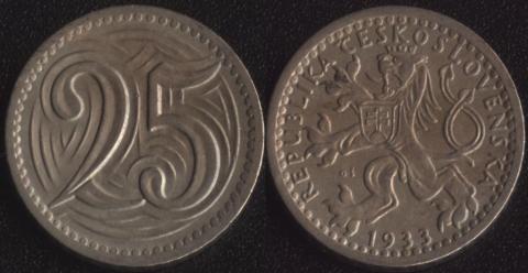 Czechoslovakia 25 halers 1933