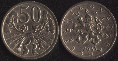 Czechoslovakia 50 halers 1931
