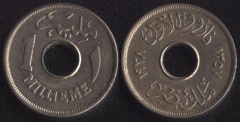 Egypt 1 millim 1938