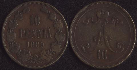 Finland 10 penny 1889