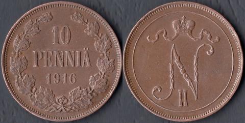 Finland 10 penny 1916