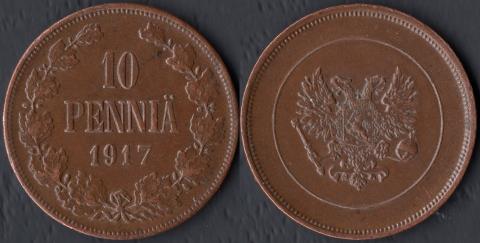 Finland 10 penny 1917 (provisional government