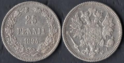 Finland 25 penny 1894
