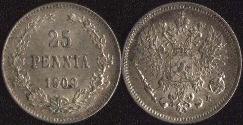 Finland 25 penny 1909