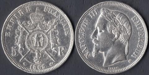 France 5 francs 1869