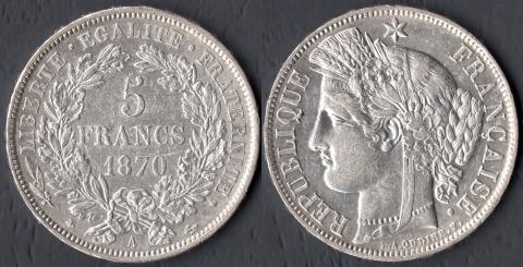 France 5 francs 1870
