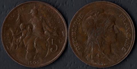 France 5 centimes 1906